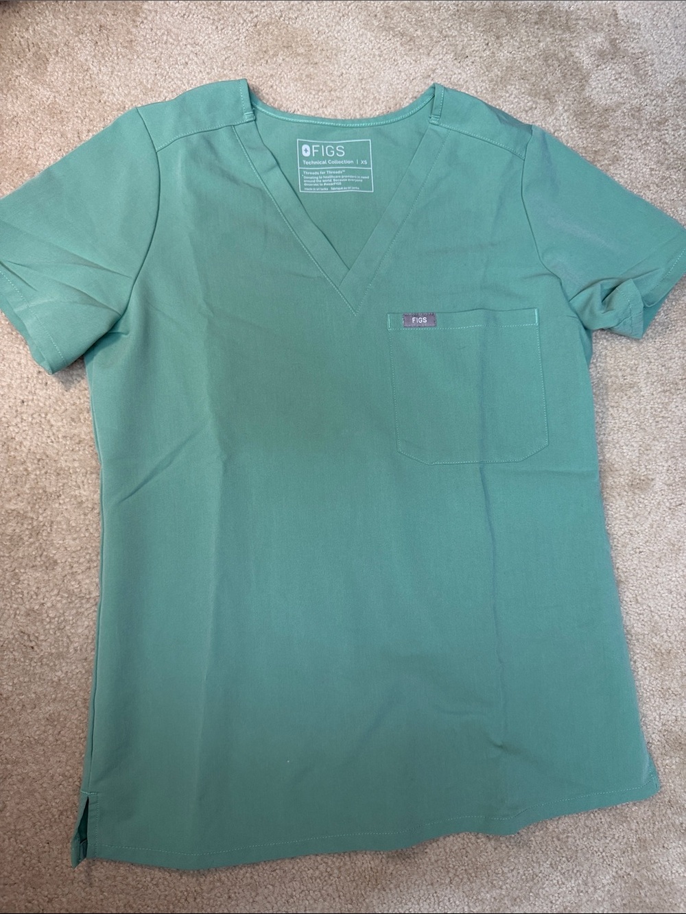 FIGS Catarina Short Sleeve V-Neck Top